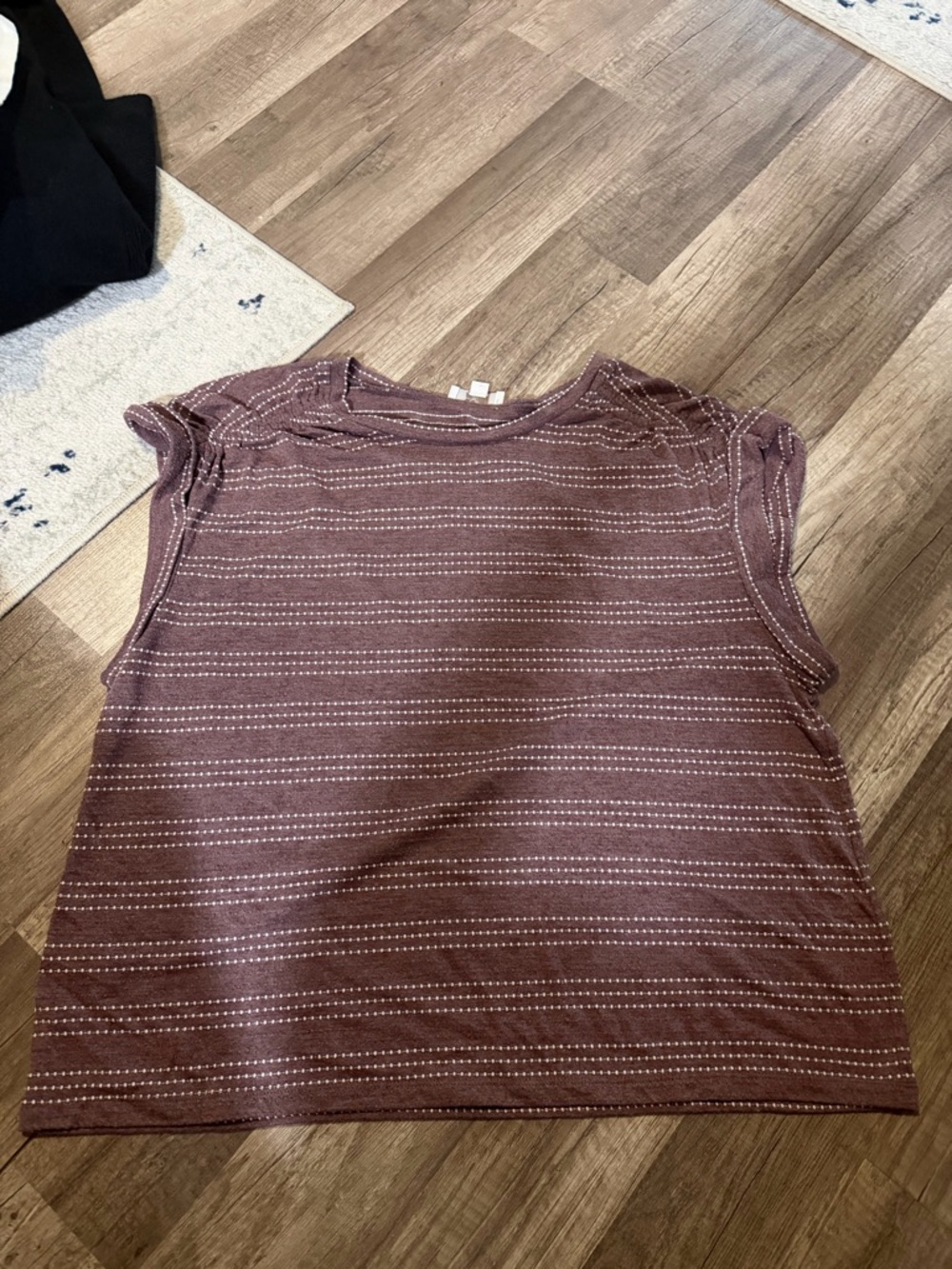 LOFT Mauve Pink Striped Sleeveless Knit Tank